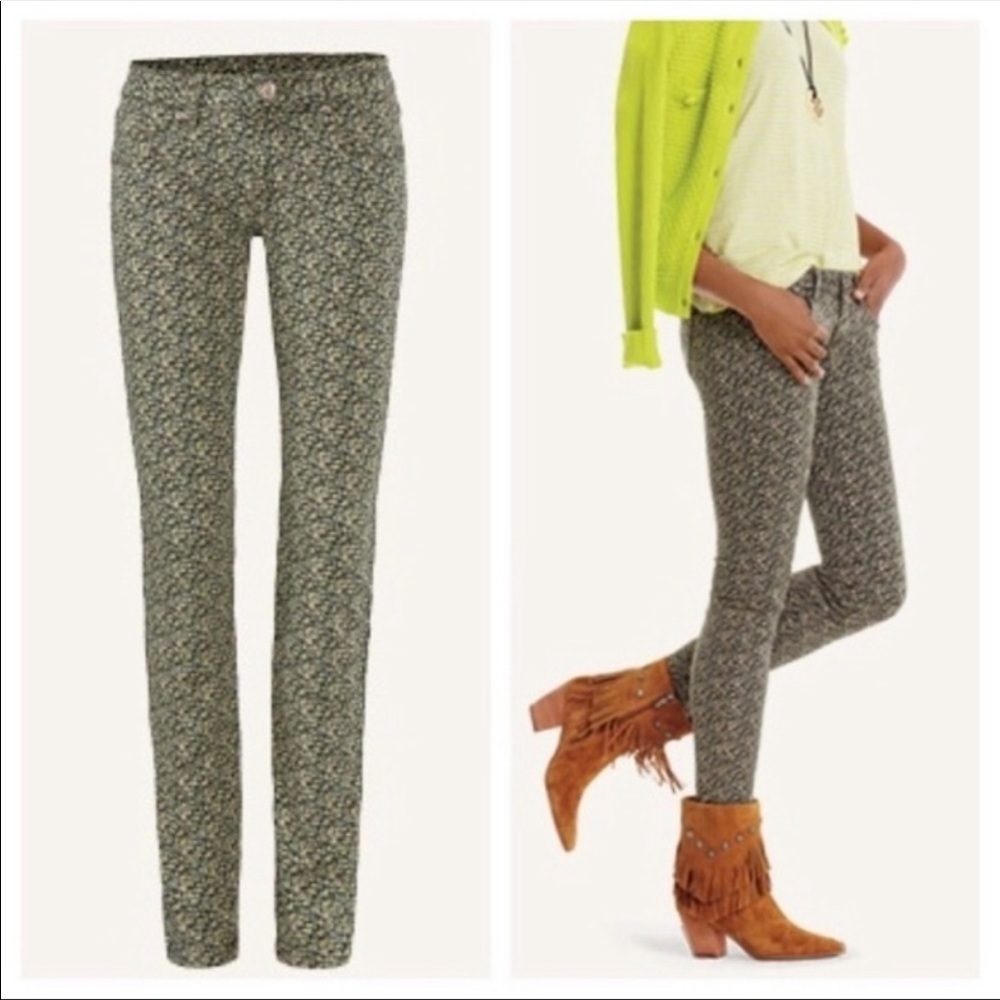 CABI ditsy floral faded wash skinny jeans